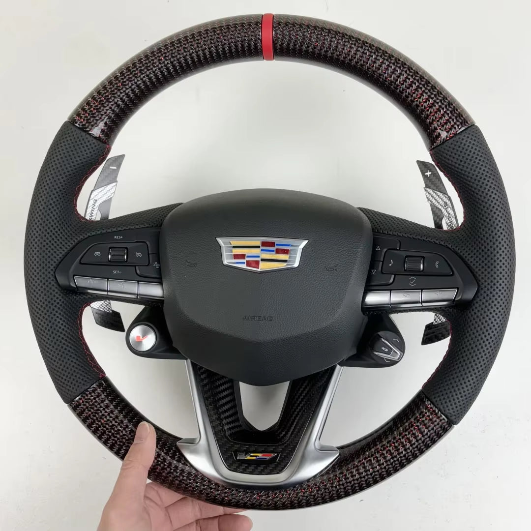 Custom Car Steering Wheel Carbon Fiber Fit for Cadillac CT4 CT5 Atsv Custom Steering Wheel Cadillac Cts V 2008 Steering Wheel