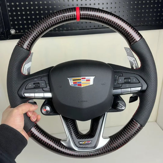 Custom Car Steering Wheel Carbon Fiber Fit for Cadillac CT4 CT5 Atsv Custom Steering Wheel Cadillac Cts V 2008 Steering Wheel