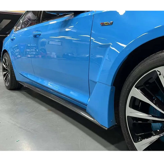 Real Carbon Fiber Side Skirts for Cadillac CT5 2020-2023 Car Side Spoiler Wing Upgrade Black Wing Style Auto Body Parts
